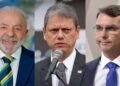 Lula, Tarcísio de Freitas e Flávio Bolsonaro