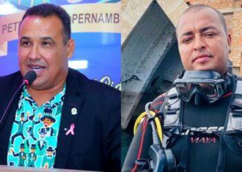 Vereador (esq) Cristiano da Van e o empresário (dir) Samyr Oliveira