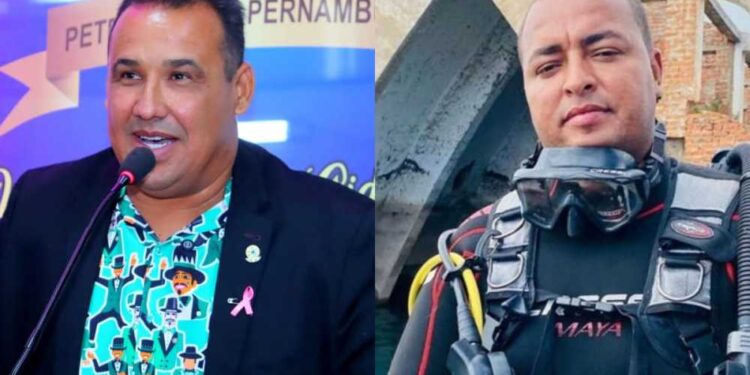 Vereador (esq) Cristiano da Van e o empresário (dir) Samyr Oliveira