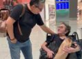 Tânia Maria no aeroporto após vitória no Globo de Ouro