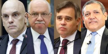 Da esq. para dir. Alexandre de Moraes, Edson Fachin, André Mendonça e Kassio Nunes