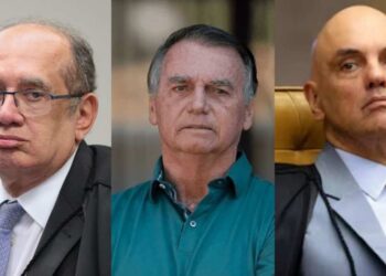 Gilmar Mendes, Jair Bolsonaro e Alexandre de Moraes