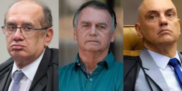Gilmar Mendes, Jair Bolsonaro e Alexandre de Moraes