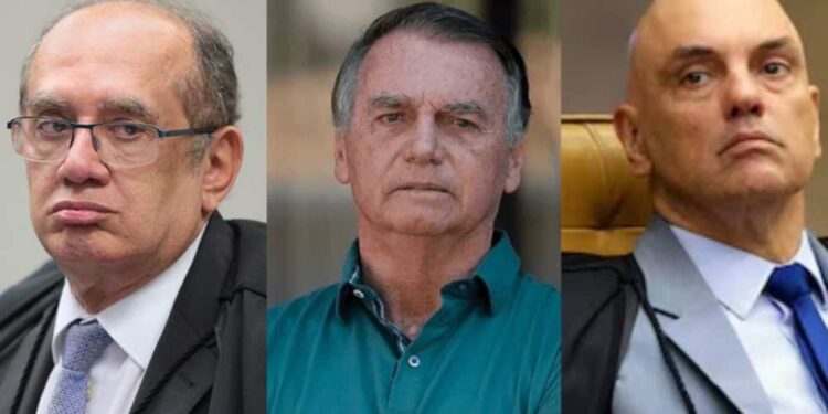 Gilmar Mendes, Jair Bolsonaro e Alexandre de Moraes