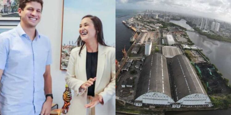 O prefeito João Campos (PSB) e a presidente da OAB-PE, Ingrid Zanella