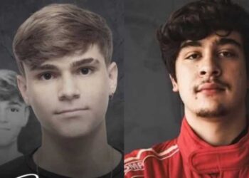 O jovem Rodrigo Castanheira (esq) e o piloto Pedro Turra