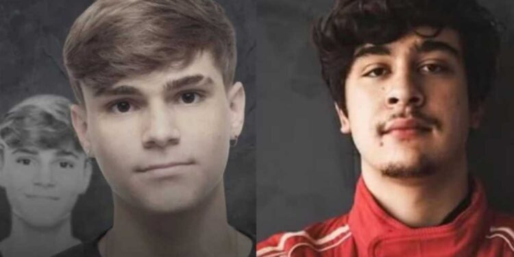 O jovem Rodrigo Castanheira (esq) e o piloto Pedro Turra