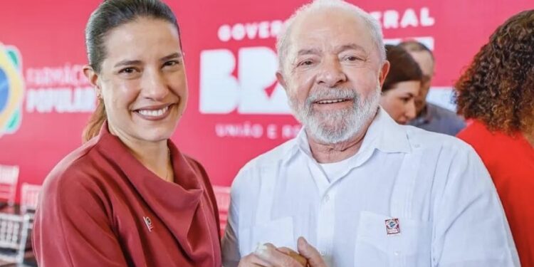 Governadora Raquel Lyra (PSD) e o presidente Lula (PT)