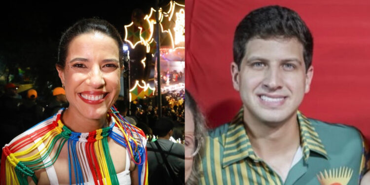 A governadora Raquel Lyra (PSD) e o prefeito João Campos (PSB) (esq. p/ dir.)