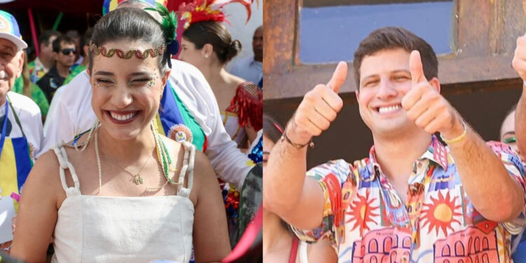 Raquel Lyra (PSD) e João Campos (PSB) (esq. p/ dir.)