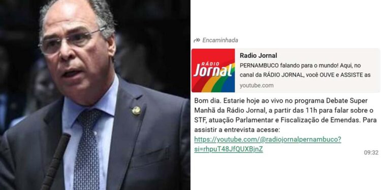 O ex-senador Fernando Bezerra Coelho (MDB) divulgou debate nas redes