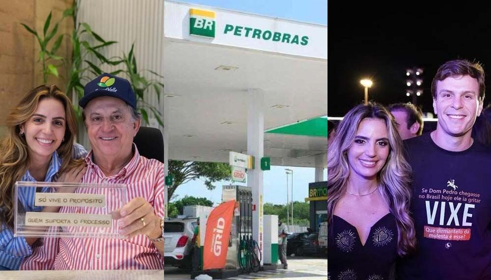 Lara Secchi Coelho ao lado do pai Gilberto Secchi e esposa do ex-prefeito Miguel Coelho (UB)