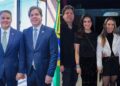 Os casais Frederico de Siqueira Filho e Efraim Filho e o ministro com seu padrinho político disfarçado