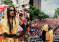 Artista se apresentou no megabloco e promoveu surpresa aos foliões