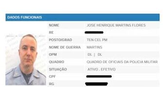 O tenente-coronel José Henrique Martins Flores é um dos PMs que foram alvo de busca e apreensão