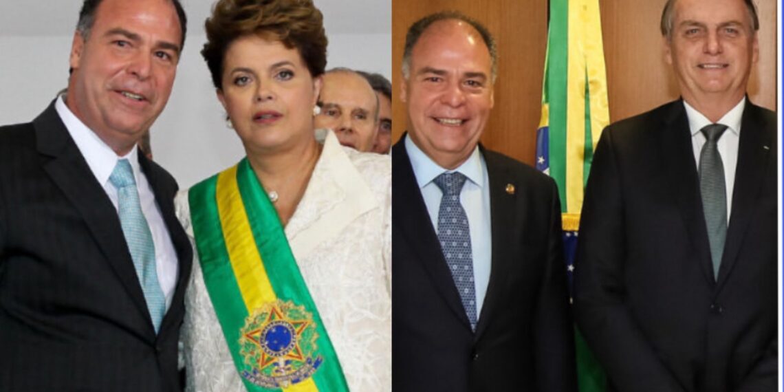 Fernando Coelho na posse de Dilma(PT), e com o ex-presidente Jair Bolsonaro (PL)