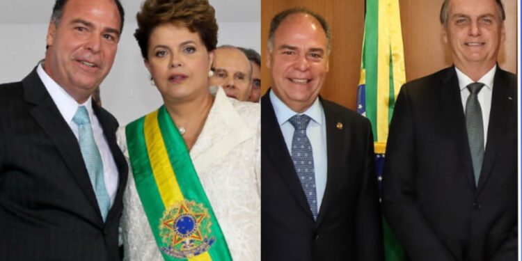 Fernando Coelho na posse de Dilma(PT), e com o ex-presidente Jair Bolsonaro (PL)