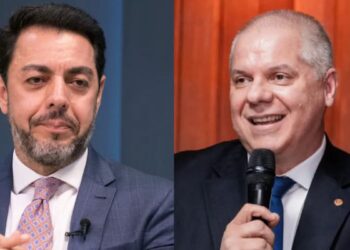 Anderson Pomini, presidente do Porto de Santos, e Alessandro Stefanutto, ex-presidente do INSS