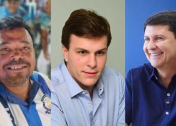 Da esq. para dir. Alexandre Inácio, Miguel Coelho (União) e Simão Durando (União)