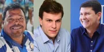 Da esq. para dir. Alexandre Inácio, Miguel Coelho (União) e Simão Durando (União)