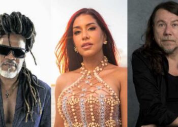 Da esq. para dir. Carlinhos Brown, Priscila Senna e Lenine