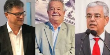Da esq. para dir. Vladimir Lacerda, Guilherme Freitas (ao centro) e Antônio Moraes (PP)