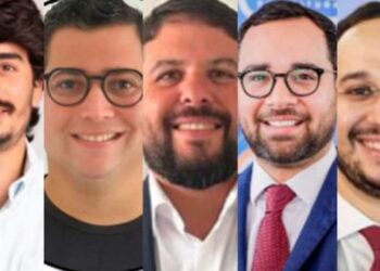 Da esq. para dir. Luciano Temporal, Bruno Delgado, Daniel Saboya, Gustavo Monteiro e Antônio Mário