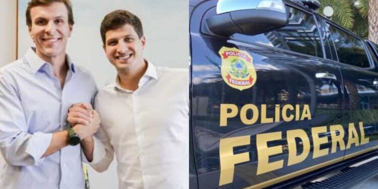 O ex-prefeito de Petrolina, Miguel Coelho (esq.) e o prefeito do Recife, João Campos