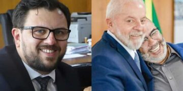 Marcola (dir) e presidente Lula com o vice-prefeito Cafu Cesar