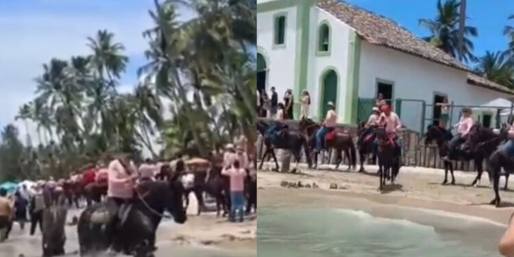 Cavalgada aconteceu ontem (14) na Praia dos Carneiros