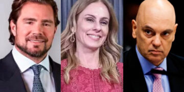 Daniel Vorcaro, o ministro Alexandre de Moraes, e a advogada Viviane Barci