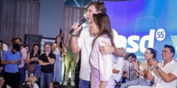 Miguel Coelho (União) e Raquel Lyra (PSD)