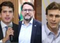 Da esq. para dir. Antônio Coelho, Guilherme Cavalcanti e Miguel Coelho