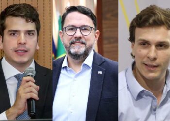 Da esq. para dir. Antônio Coelho, Guilherme Cavalcanti e Miguel Coelho