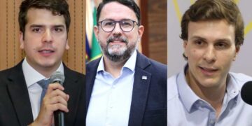 Da esq. para dir. Antônio Coelho, Guilherme Cavalcanti e Miguel Coelho