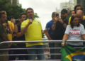 O senador Flávio Bolsonaro (PL-RJ) participa da manifestação "Acorda, Brasil"