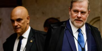 Os ministro do STF Alexandre de Moraes e Dias Toffoli