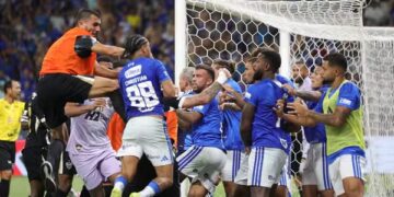 Briga generalizada na final do Mineiro entre Atlético-MG e Cruzeiro