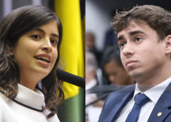 Deputada Federal, Tabata Amaral (PSB) e o deputado Nikolas Ferreira (PL-MG)