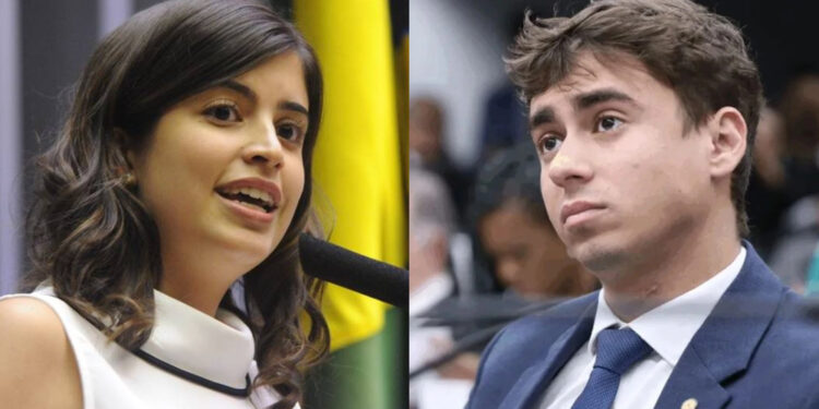 Deputada Federal, Tabata Amaral (PSB) e o deputado Nikolas Ferreira (PL-MG)