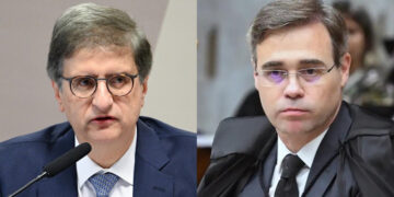 O procurador-geral da República, Paulo Gonet, e ministro André Mendonça (esq. p/ dir.)