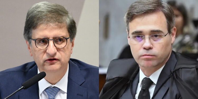 O procurador-geral da República, Paulo Gonet, e ministro André Mendonça (esq. p/ dir.)