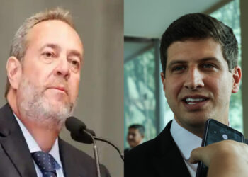 Presidente da Alepe, Álvaro Porto e o prefeito João Campos (PSB) (esq. p/ dir.)