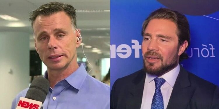 O jornalista Lauro Jardim e o o dono do Banco Master, Daniel Vorcaro.