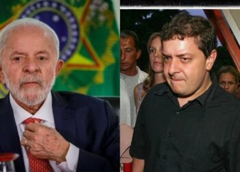 O presidente Lula (PT) e seu filho, Fábio Luís Lula da Silva, o Lulinha.