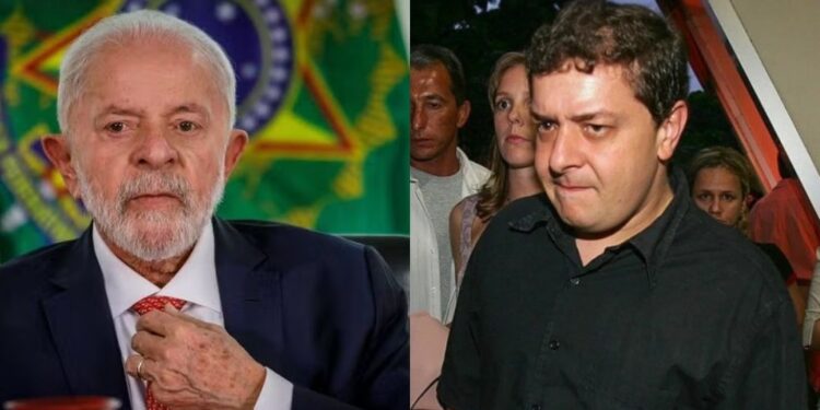 O presidente Lula (PT) e seu filho, Fábio Luís Lula da Silva, o Lulinha.