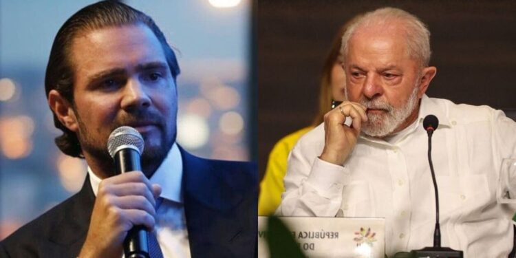 O Dono do Banco Master, Daniel Vorcaro, e o presidente Lula (PT).