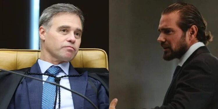 O ministro do STF, André Mendonça, e o banqueiro Daniel Vorcaro.