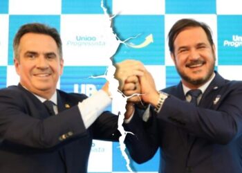 O presidente do Progressistas, Ciro Nogueira, e o presidente do União Brasil, Antonio Rueda.