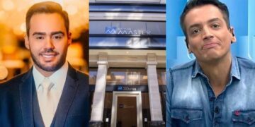 O empresário Thiago Miranda (à esq.) e o jornalista Léo Dias.